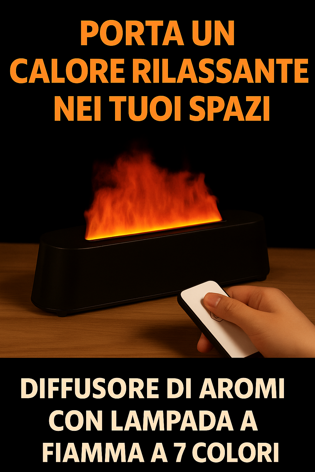 Diffusore d’Aromi con Effetto Fiamma a 7 Colori