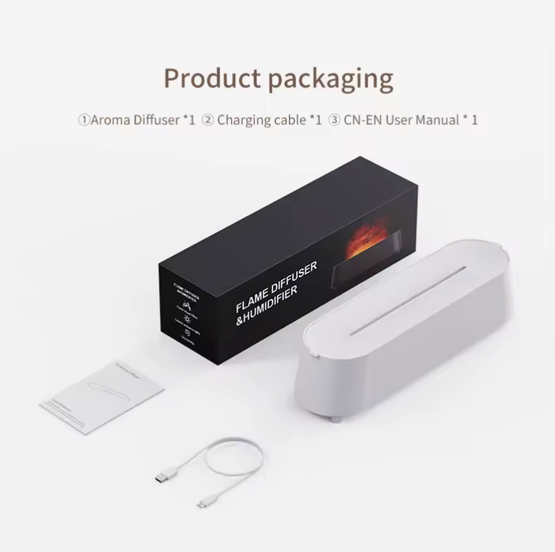 Diffusore d’Aromi con Effetto Fiamma a 7 Colori